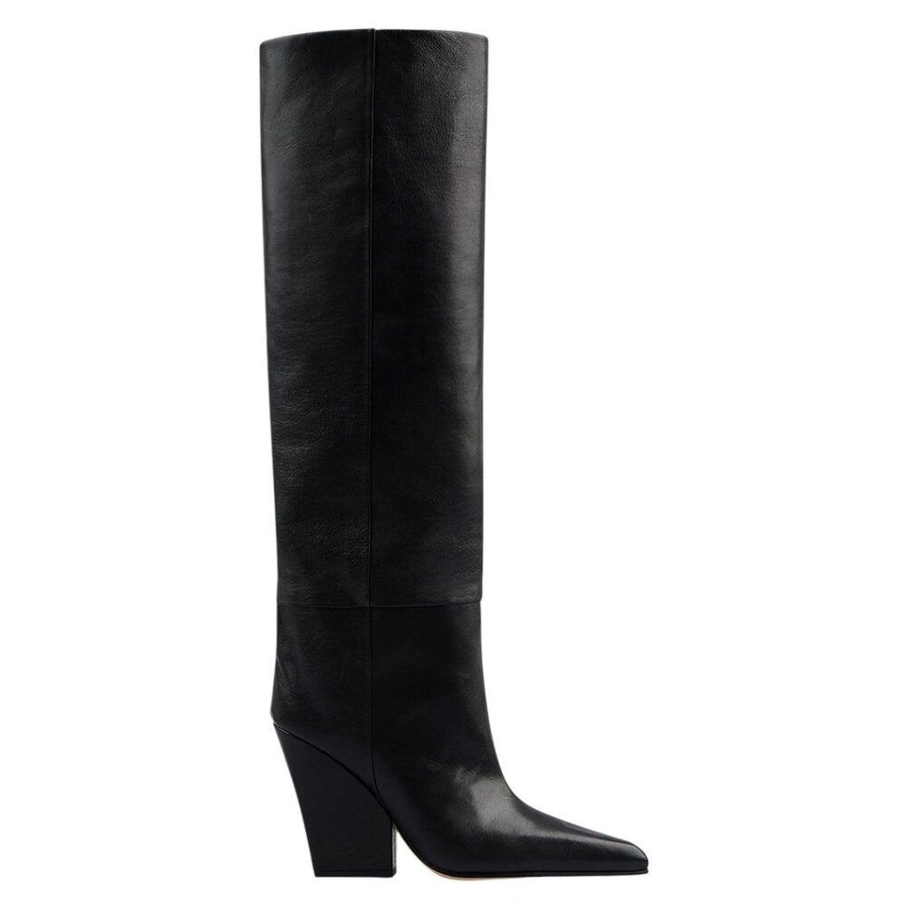 Paris Texas Jane Black 100MM Leather Knee High Boots, 9.5